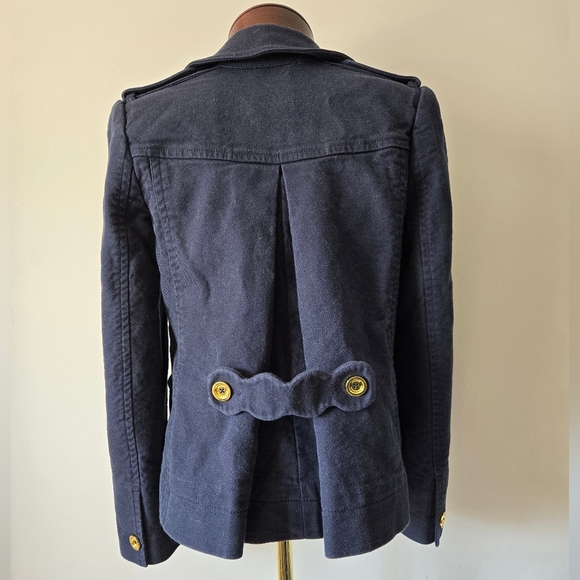 Juicy Couture Y2K Navy Peacoat, Branded Gold Buttons. Nautical Lining. Size L - Picture 7 of 15
